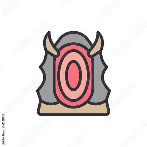 Stylized Portal With Horns For Fantasy Or Sci-Fi Illustrations