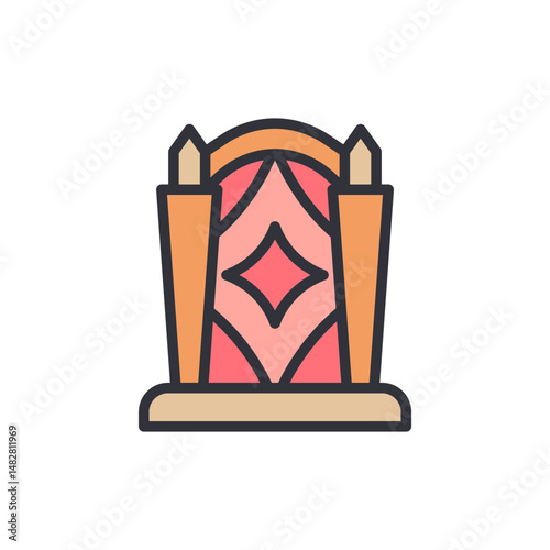 Stylized Gateway With Ornamental Details And Transparent Backdrop
