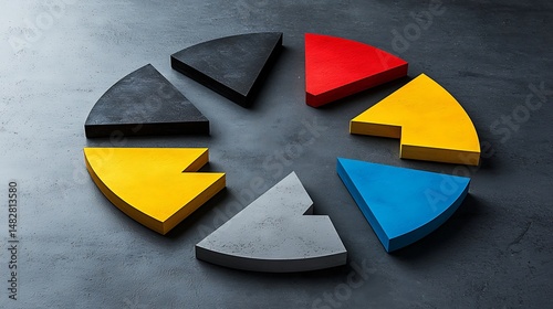 Colorful segmented circle graphic design