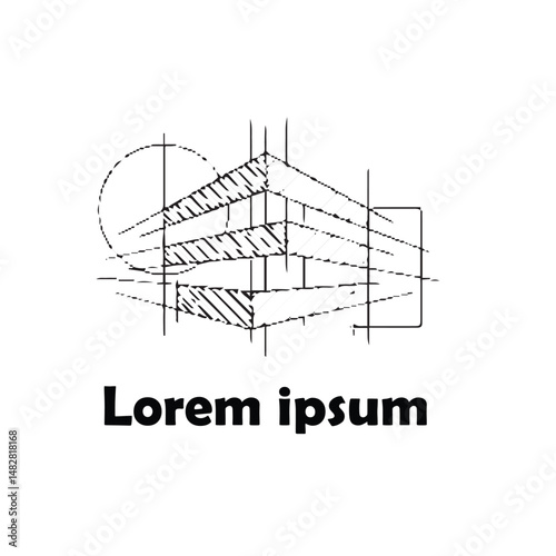 building architect construction drawing logo vector