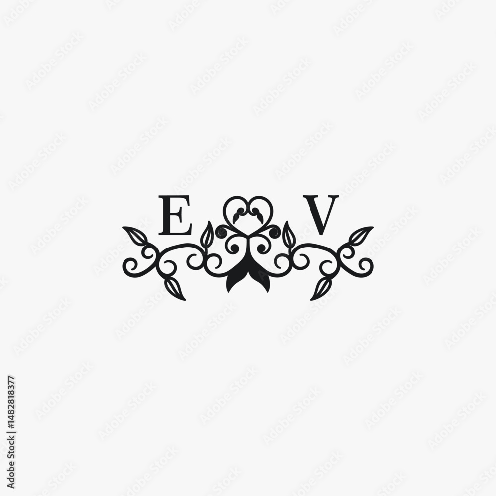 EV Initials Wedding Logo Vector Art Icons and Graphics EV Initials Wedding Logo Vector Art Icons and Graphics