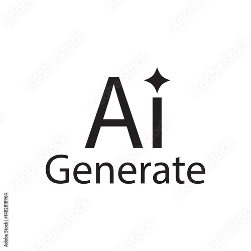 Generative AI logo icon magic sparkle stars symbol.AI generated icon. Artificial intelligence generate icon vector set. AI command prompt symbol button. Generate toggle. LLM magic stars.
