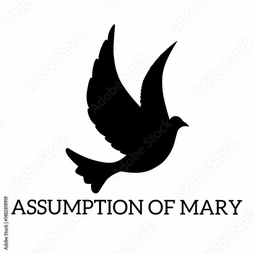 Vector Design Illustration, with flying dove, suitable for Background, Poster, Banner, Advertisement, Greeting Card of Ascension of Mary