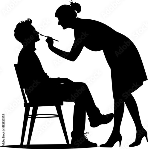 Makeup Artist Silhouette: Applying Makeup