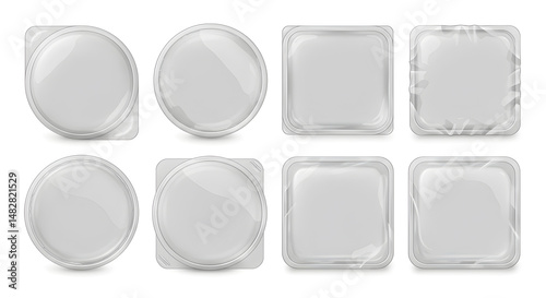 Assortment Of Blister Packs On A White Background Showing Different Shapes And Designs