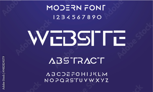 Design Modern abstract digital alphabet font. Minimal technology typography, Creative urban sport fashion futuristic font and with numbers. vector illustration.