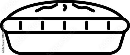 Pie icon – sweet pastry outline vector illustration