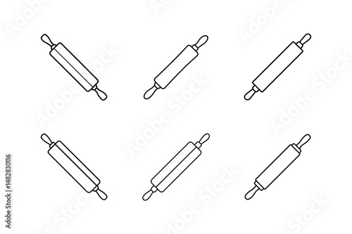 rolling pin line art vector illustration