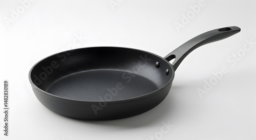 Wallpaper Mural Black Frying Pan with Speckled Interior and Long Handle Isolated on White Background Torontodigital.ca