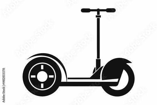 segway silhouette line art vector illustration with a white background