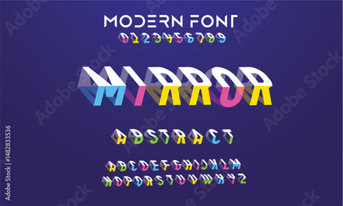 Creative Design vector Font of twisted Ribbon for Title, Header, Lettering, Logo. Funny Entertainment Active Sport Technology areas Typeface. Colorful rounded Letters and Numbers.