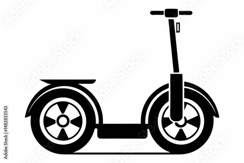 segway silhouette line art vector illustration with a white background