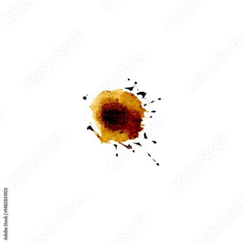 Grunge Coffee Stain. Abstract Vintage Coffee Spill & Splash Texture. Vintage Coffee Stain Effect.