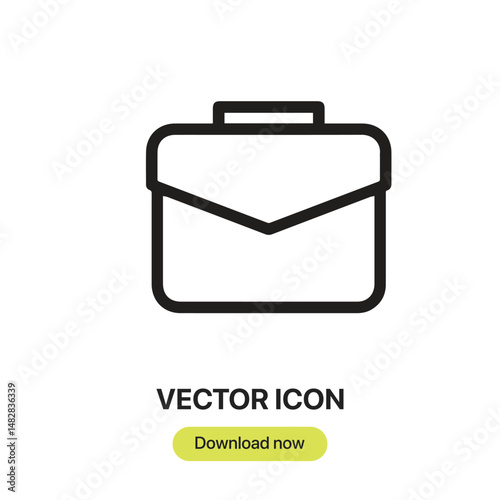 Briefcase icon vector. Linear-style sign for mobile concept and web design. Briefcase symbol illustration. Pixel vector graphics - Vector.
