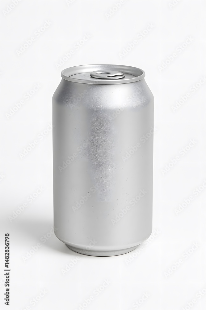 Chilled Aluminum Soda Can on White Background Chilled Aluminum Soda Can on White Background