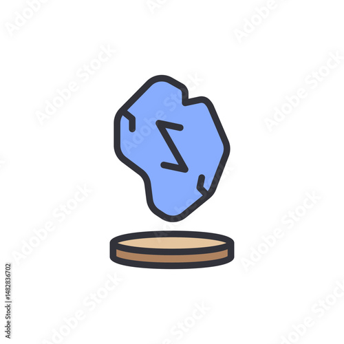 Blue Rune With Asterisk Symbol Shining Against Transparency