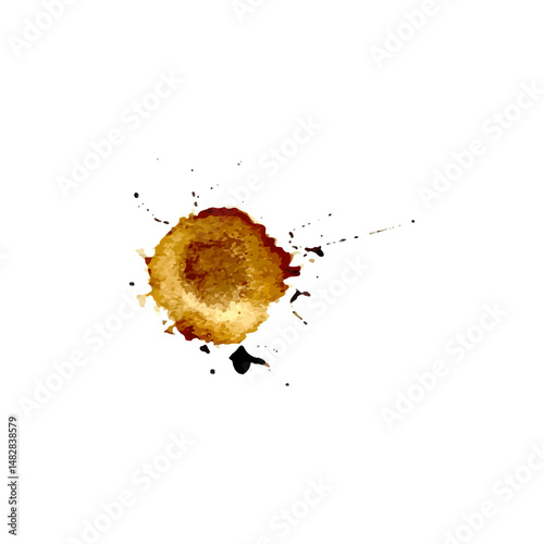 Grunge Coffee Stain. Abstract Vintage Coffee Spill & Splash Texture. Vintage Coffee Stain Effect.