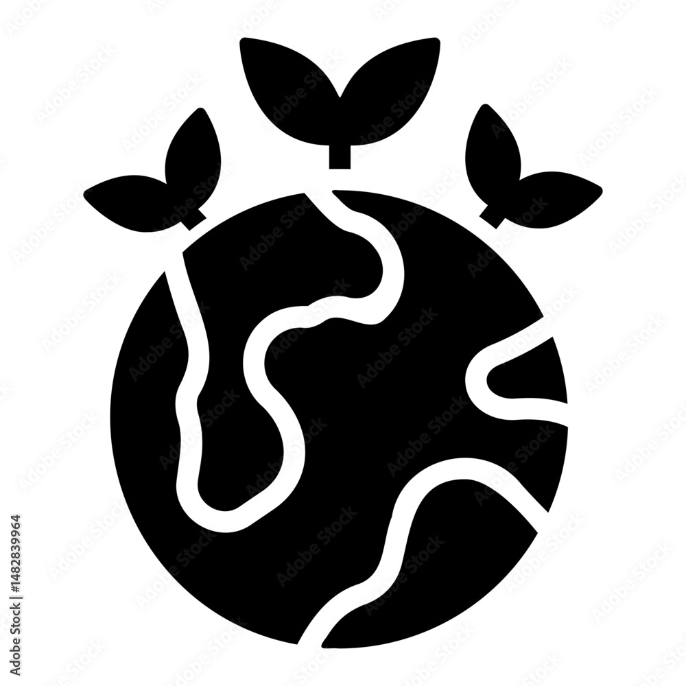 Naklejka premium earth Solid icon