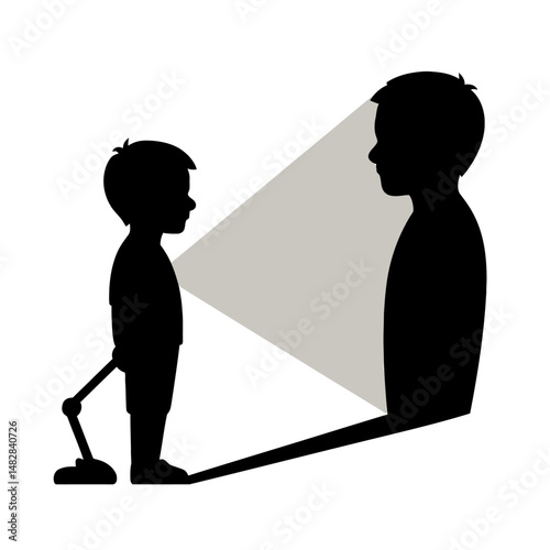 Boy and Lamp Silhouette.