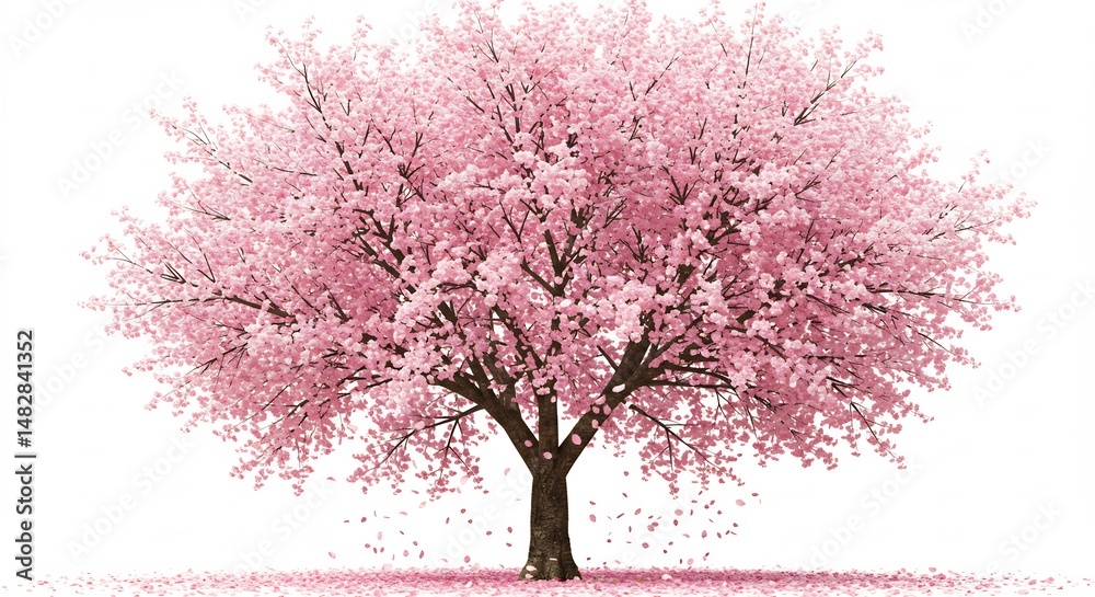 Obraz premium 春の柔らかな光に満開の桜 舞い散る花びら (Haru no yawarakana hikari ni mankai no sakura maichiru hanabira) This translates roughly to: 