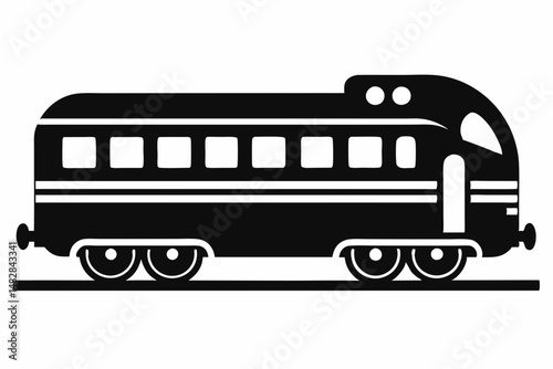 trolley silhouette line art vector illustration with a white background