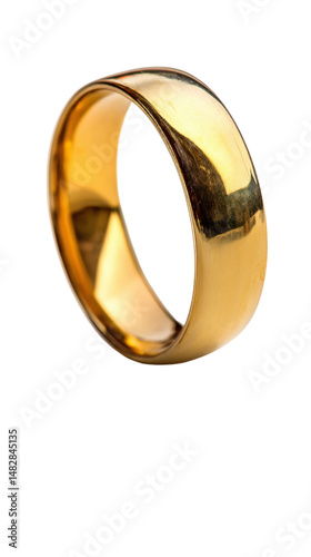 Elegant golden ring with smooth surface design.