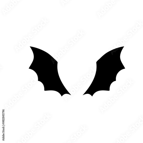 Cartoon fantasy wings silhouette 