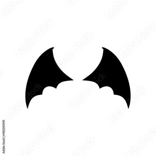Cartoon fantasy wings silhouette 