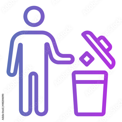 throwing trash Gradient icon
