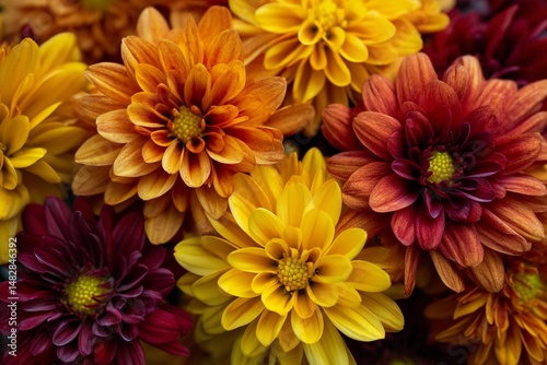Explore the Vibrant Beauty of Autumn Blooms in Rich Yellow and Orange Shades Generative AI