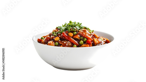 SweetSour Chicken Recipe Easy Asian Dish isolated on transparent background photo
