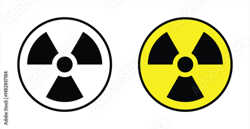 Set of Hazard Symbols Including Radioactive, Toxic, Biohazard, and Nuclear Icons