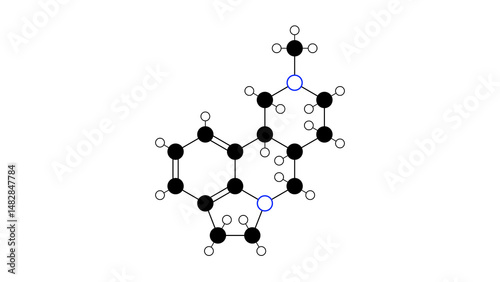 sdz ser-082 molecule, structural chemical formula, ball-and-stick model, isolated image serotonin receptor antagonist
