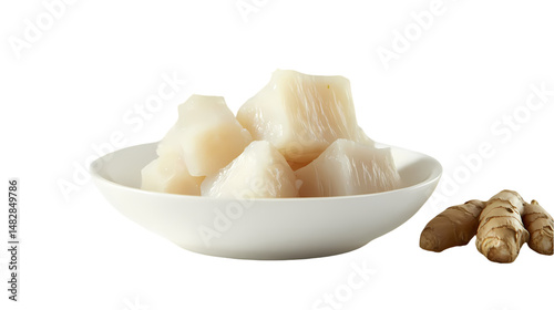 Ginger Cubed Fish Recipe Ideas isolated on transparent background
