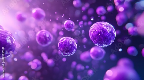 Abstract Purple Cellular Structure with Blurred Background Effects