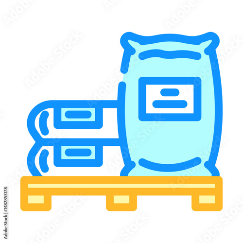 bag pallet cement color icon vector illustration