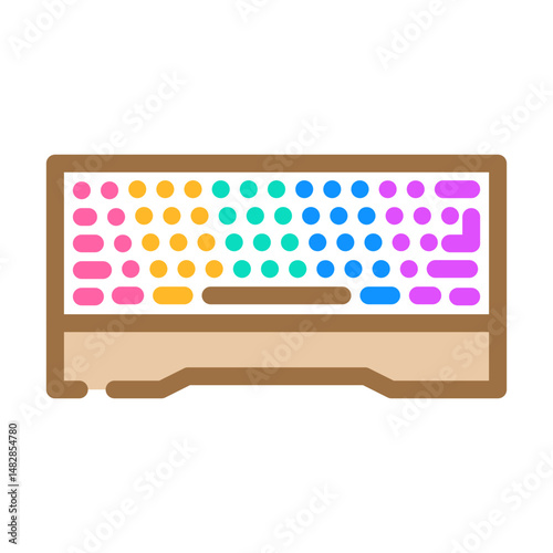 mechanical keyboard gaming pc color icon vector illustration