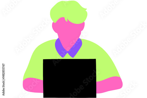 young man with laptop