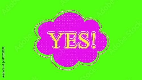 YES Speech Bubble Animation | Green Screen Pop-Up