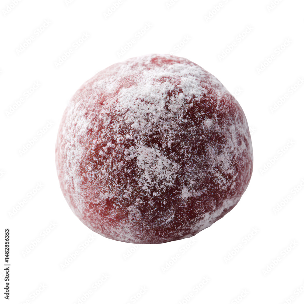 Fototapeta premium Snowy red bean mochi on white background