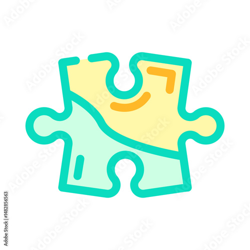 jigsaw puzzle piece color icon vector illustration