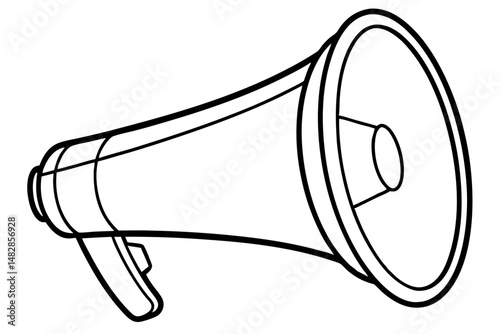 megaphone silhouette line art vector illustration with a white background