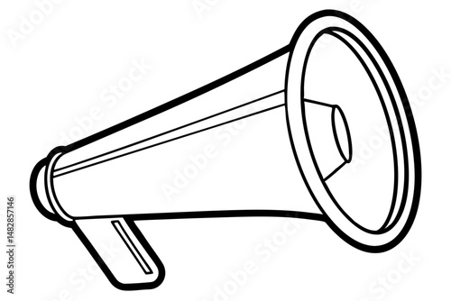 megaphone silhouette line art vector illustration with a white background
