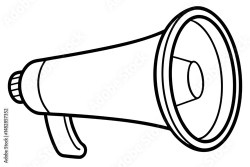 megaphone silhouette line art vector illustration with a white background