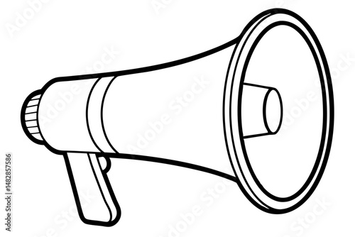 megaphone silhouette line art vector illustration with a white background