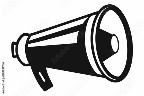 megaphone silhouette line art vector illustration with a white background