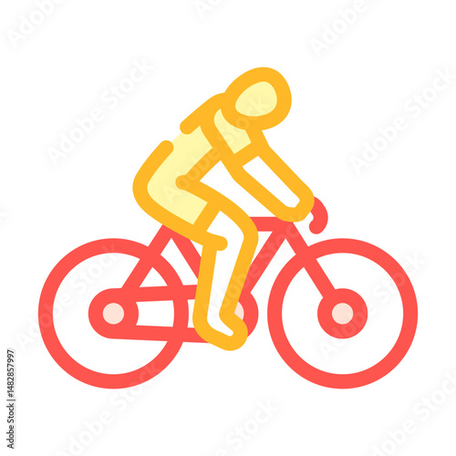 cycling spring color icon vector illustration