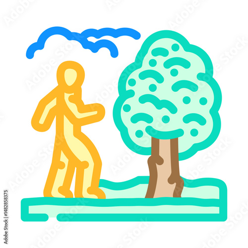 nature walk spring color icon vector illustration