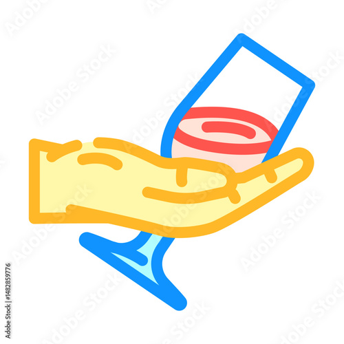 wine tasting summer spend time color icon vector illustration