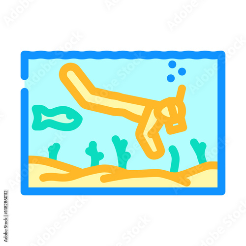 snorkeling trip summer spend time color icon vector illustration